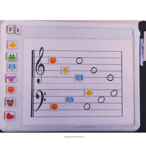 Magnet board sheet music