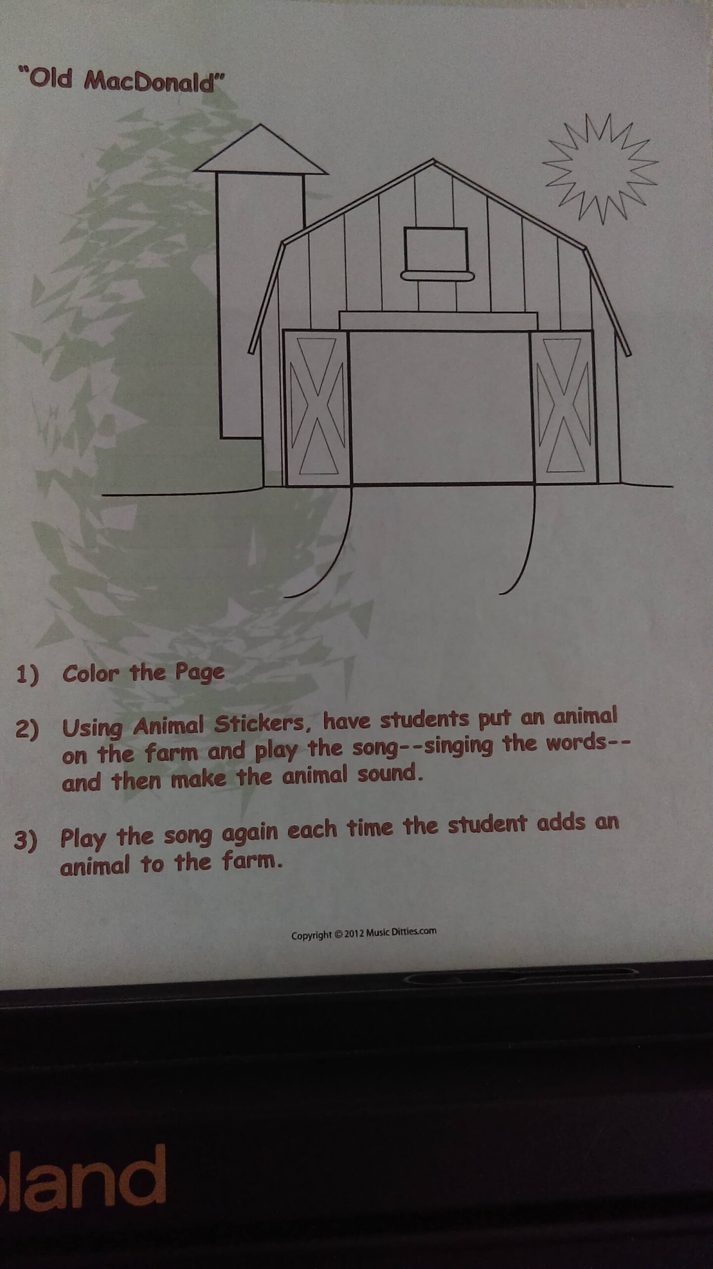 A page of instructions for an animal show.
