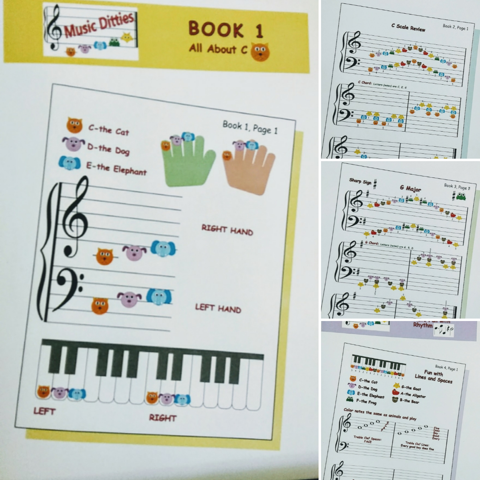 The set of books on Piano Lessons by Music Ditties