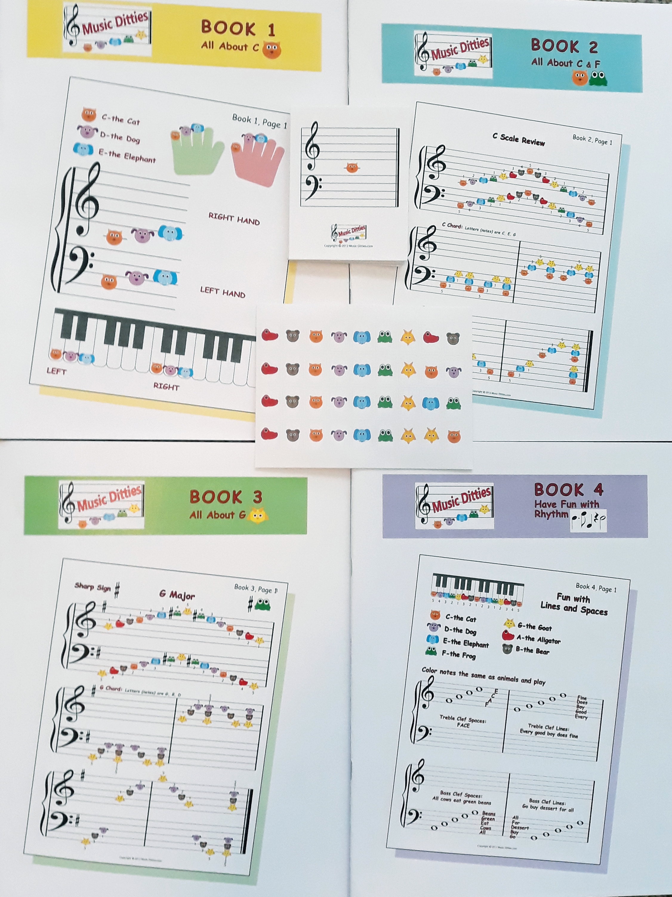 The set of 4 Books providing piano lessons for beginners